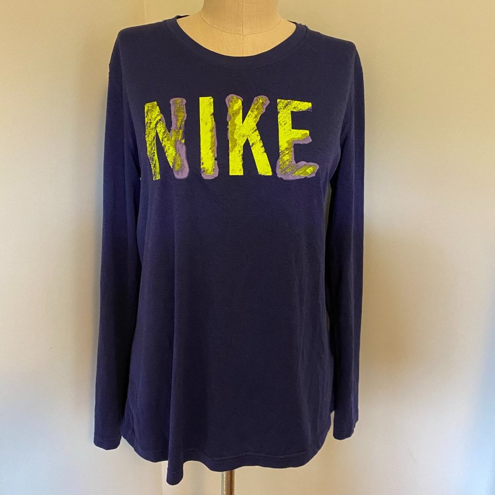 Nike Long Sleeve Purple Dri-Fit Large Shirt